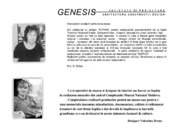 Testimonial GENESIS Societatea de proiectare, arhitectura, constructii, design